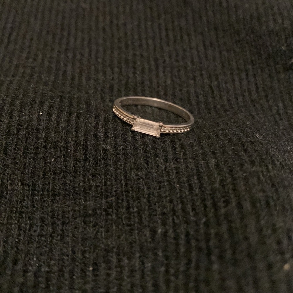 White sapphire stackable ring